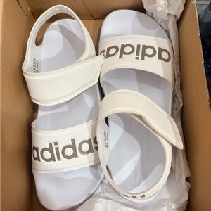 adidas White Kids Dual-Strap Sport Sandals